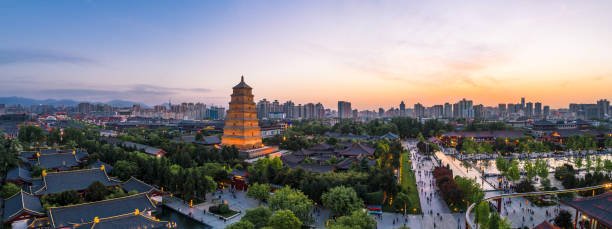 great wild goose pagoda in xi'an, china